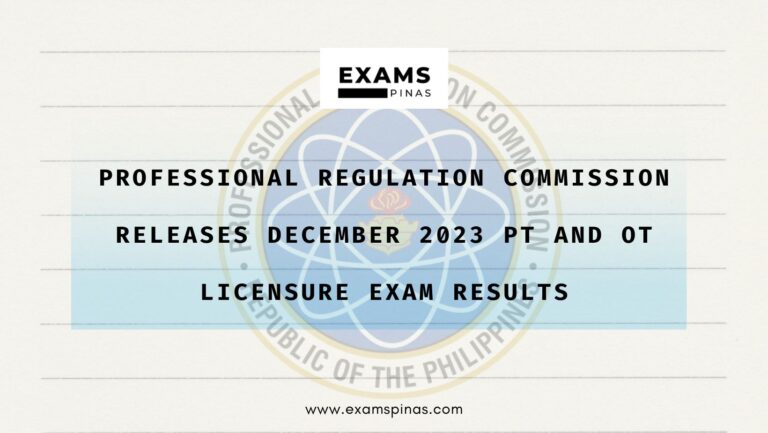 Professional Regulation Commission Releases December 2023 PT and OT ...