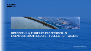 October 2025 Fisheries Professionals Licensure Exam Results – Full List of Passers