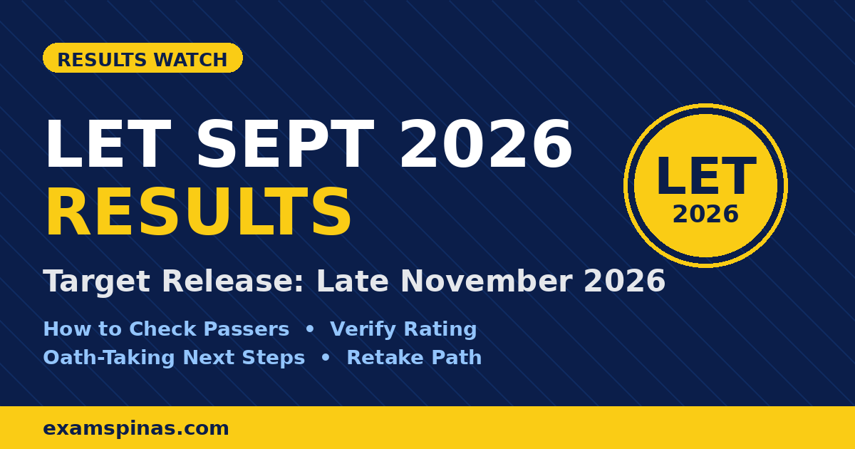 LET September 2026 Results Watch - Target release late November 2026