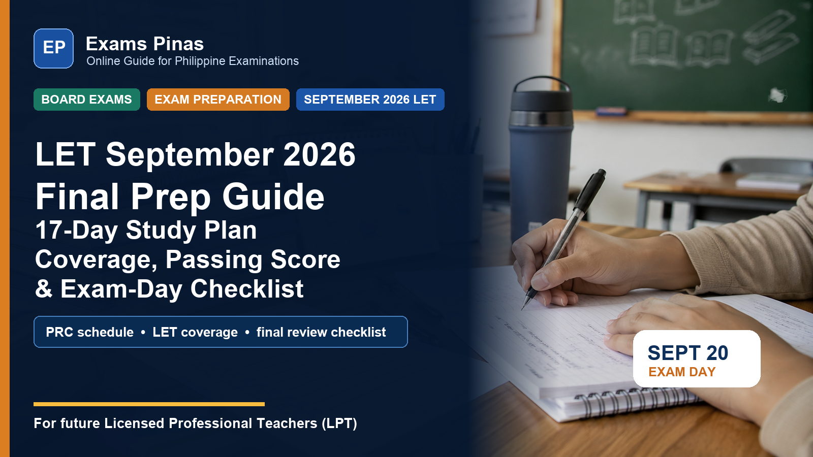 Readable LET September 2026 final prep guide featured image with dark title panel
