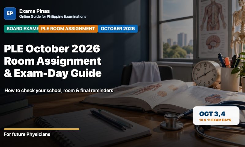 PLE October 2026 room assignment and exam-day guide featured image
