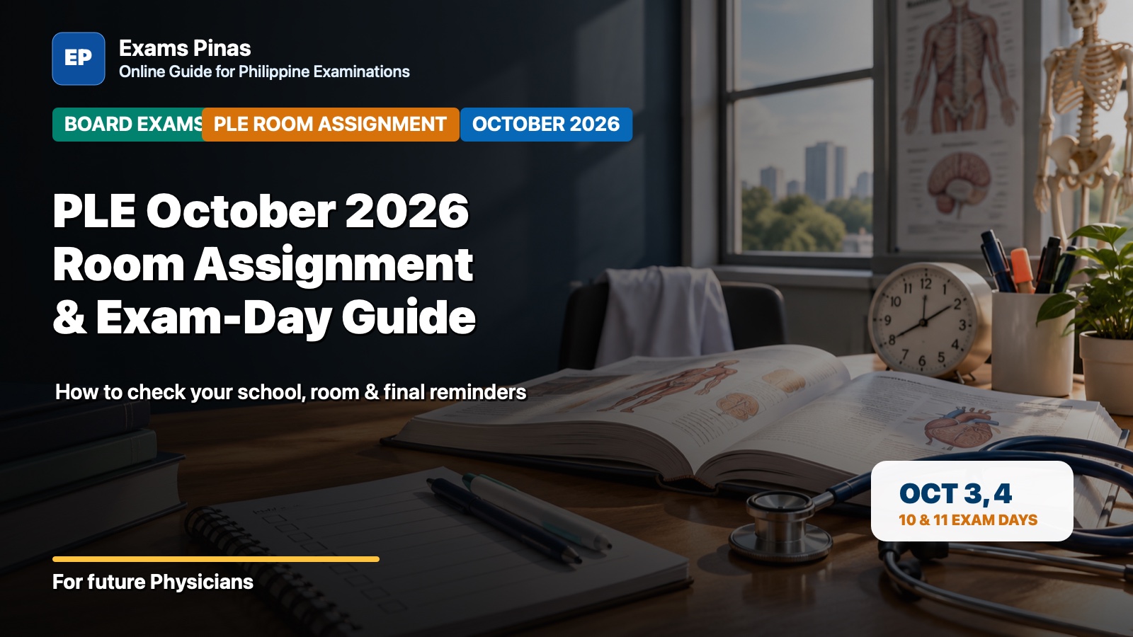 PLE October 2026 room assignment and exam-day guide featured image