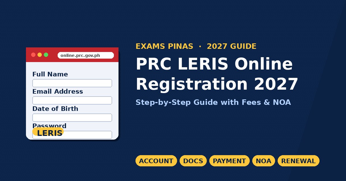 PRC LERIS Online Registration 2027 Complete Step-by-Step Guide with Requirements and Fees