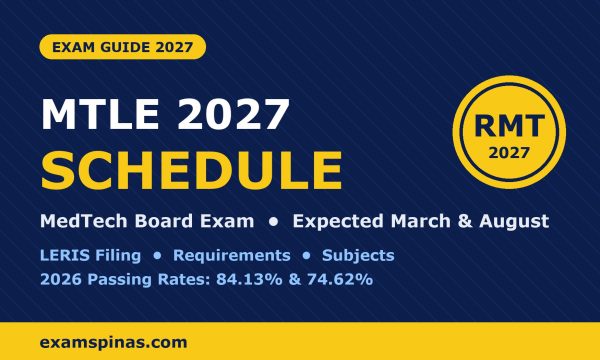 MTLE 2027 schedule: expected March and August MedTech board exam dates, requirements and subjects