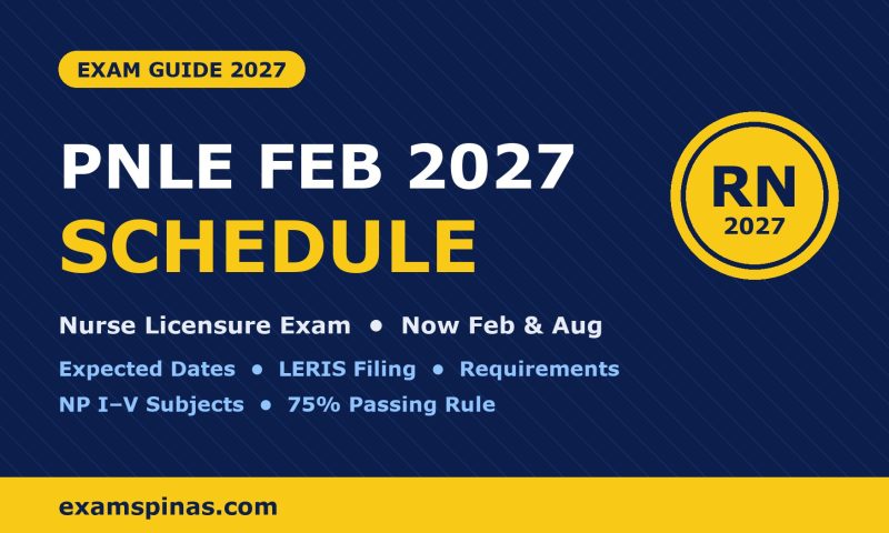 PNLE February 2027 Schedule: Nurse Licensure Exam now held in February and August – expected dates, LERIS filing, requirements
