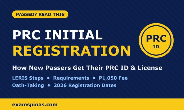 PRC Initial Registration guide for new board passers: LERIS steps, requirements, ₱1,050 fee, oath-taking